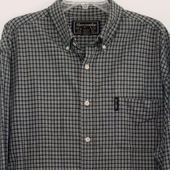 Abercrombie & Fitch Men's Large Long Sleeve Button Down Button Collar Shirt - Picture 4 of 10